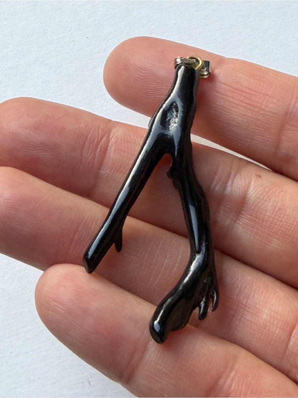 Vintage black branch coral pendant